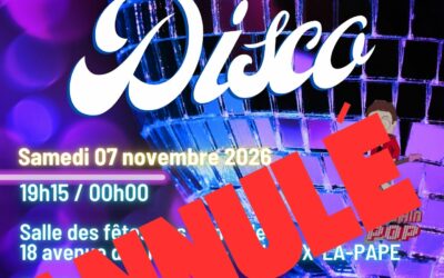 Annulation soirée disco du 7 novembre